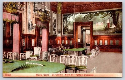 Antique Monaco Postcard MONTE CARLO Casino Salle Trente Quarante