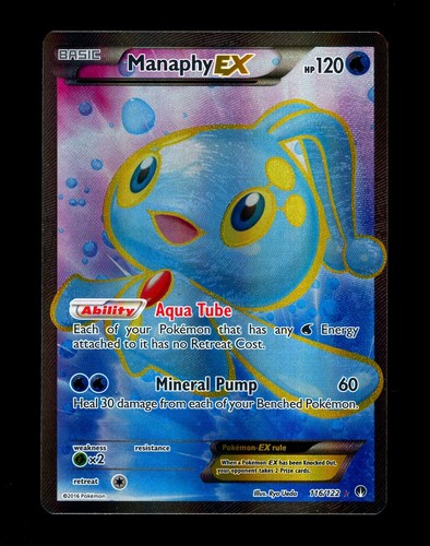 2016 Pokemon MANAPHY EX Breakpoint Set FULL ART Ultra Rare Holo XY Card 116/122