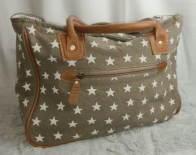 Myra 'Freedom Of Stars', Canvas Bag Zip Top  Handle/Shoulder Bag Recycled