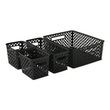 Mainstays 4-Piece Black Decorative Storage Basket Set