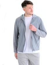 Men's UPF 50 Sun Protection Shirts Jacket, Lightweight Full Zip Small, Gray