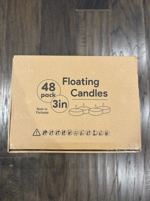 Floating Candles 48 Pack 3 Inch Unscented White New In Box Never Used