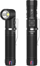 T05 EDC Tactical Flashlight Rechargeable 1500 High Lumen 90 Degree Work Light W/