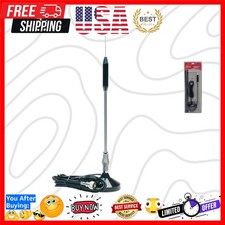RP-711 24" Magnet Mount Stainless Steel CB Antenna Kit, Black