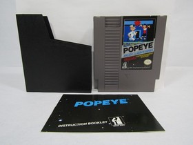 NES Popeye, cartucho no empaquetado y manual solamente