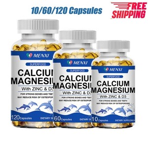 Capsules de magnésium de calcium avec du zinc et de la vitamine D3 - Soutien à la santé des muscles os