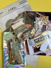 Ephemera Lot Vintage Tags Labels Sticker Kit Scrapbooking Junk Journal