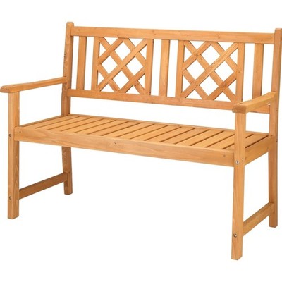 Gartenbank Holz wetterfest 2-Sitzer Balkon Terrasse Garten Holzbank outdoor