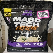 Muscletech Mass Tech Extreme Vanilla 6 lbs Exp: 05/2028 9.83 per gallon