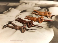 Lying prone 4 x Vintage WWII/WWI lead toy soldiers-Britains/Johillco/similar