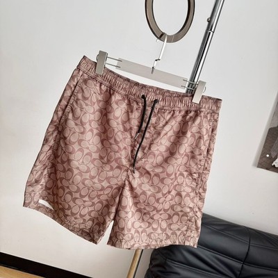 NWT COACH Men's Women Unisex Signature beach Summer Brown shorts