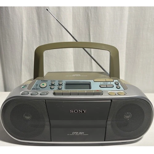 Vintage SONY CFD-S01 Portable CD Radio Cassette Recorder Boom Box w/ Mega Bass