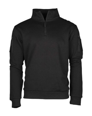 Tactical Sweat-Shirt m.Zipper schwarz, Langarmshirt, Outddor, Military   -NEU-
