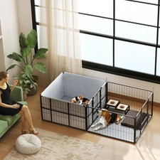 7 Panel Dog Whelping Box, Dog Playpen with Washable Whelping Pads