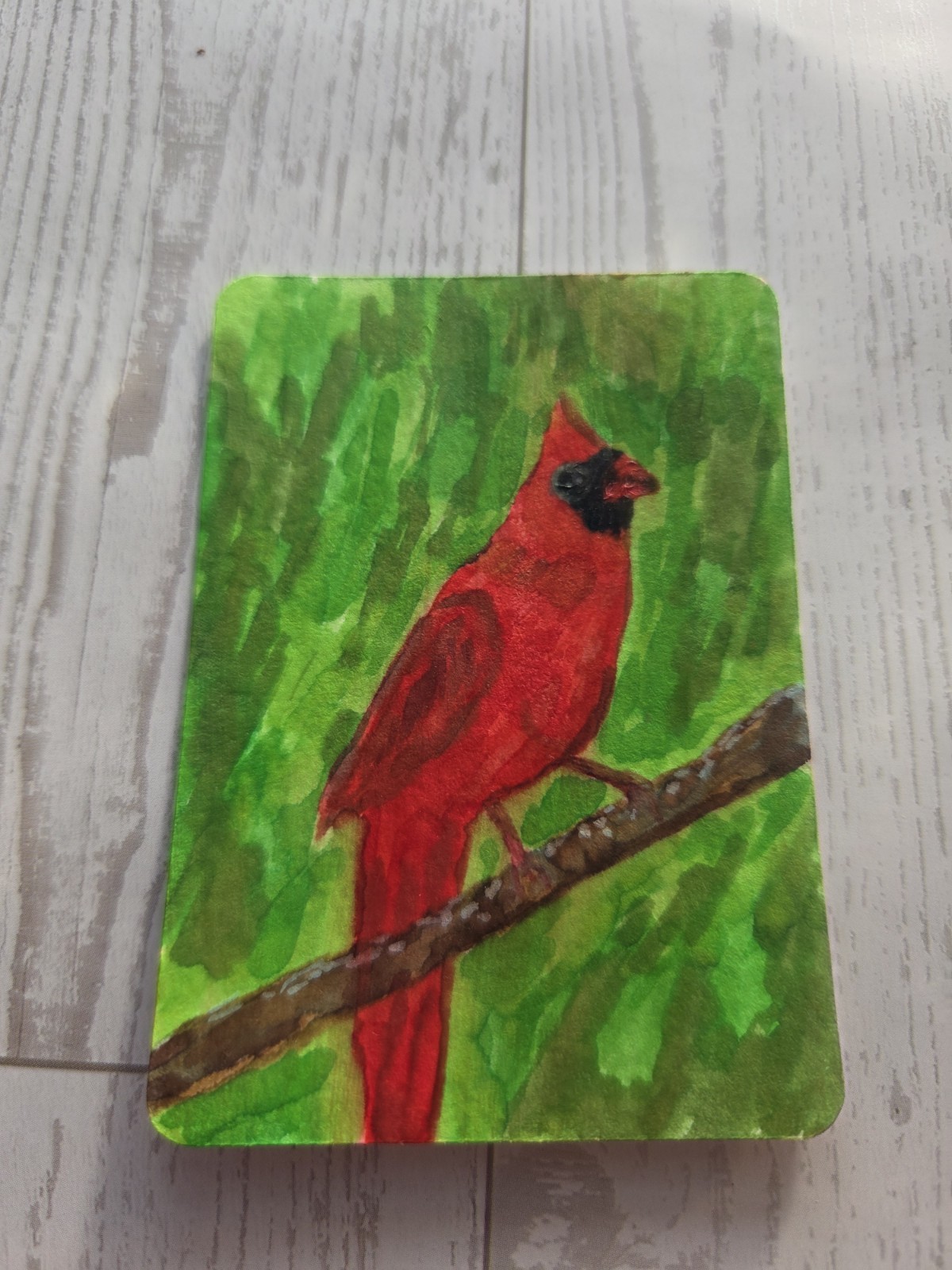ACEO Original Painting - Cardinal