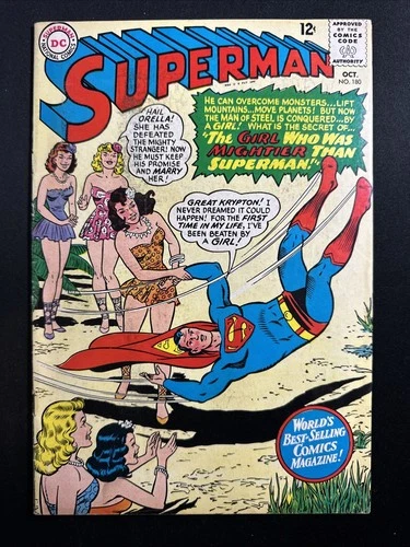 Superman #180 1965 DC Comics Vintage Silver Age Comic 1st Print VG *A2