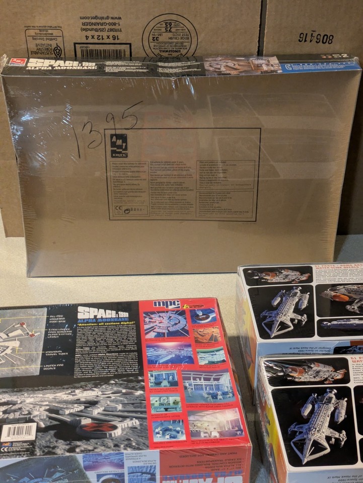 4-SPACE 1999 Model Kits: 2 ALPHA MOONBASE AMT Ertl 1/72 Scale, 2 Hawk ...