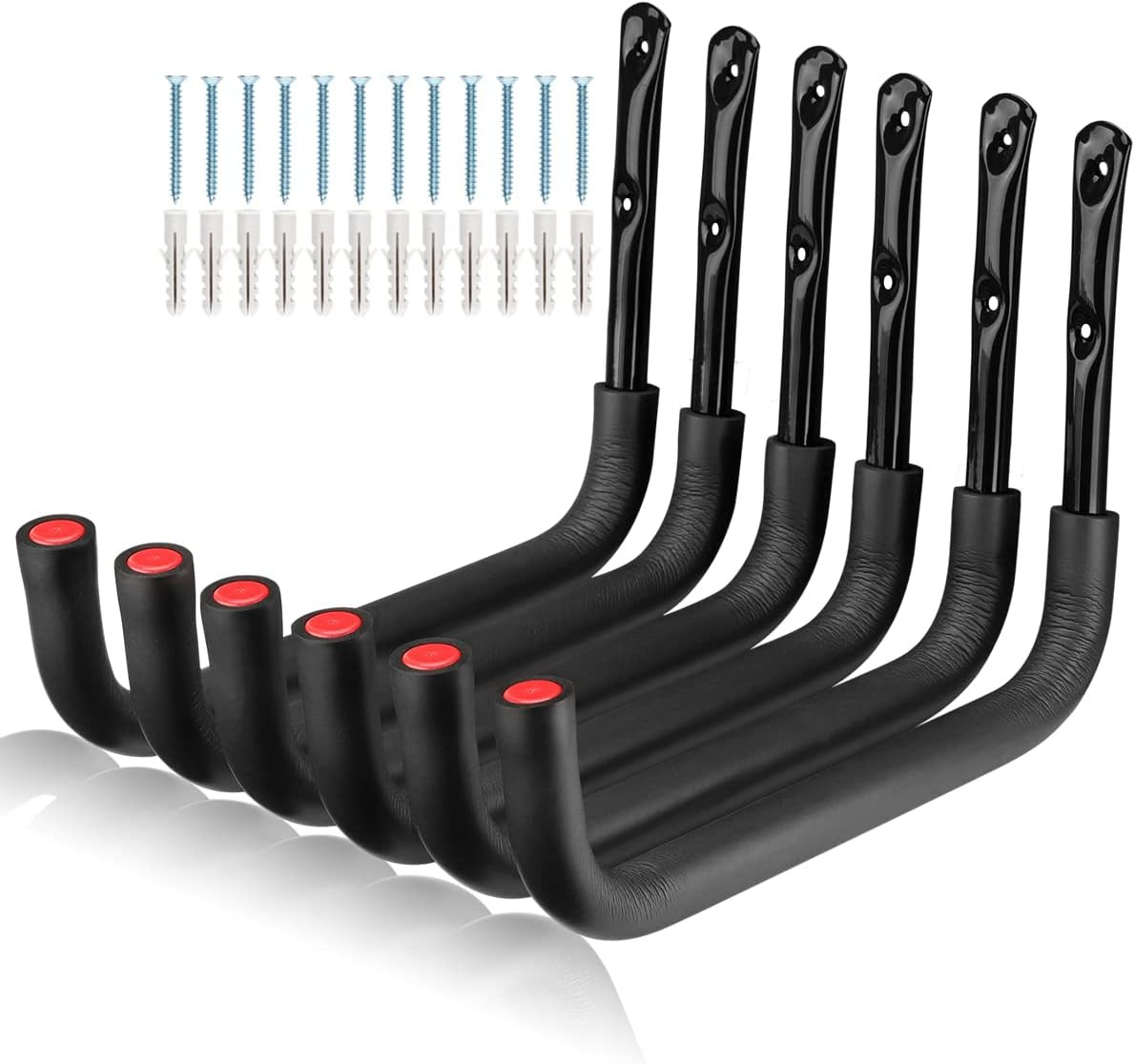 6 Pack Kayak Storage Hooks, 15.5 Inch Wall Mount Canoe Hangers, Heavy Duty Snowb