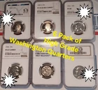 6 Pack of High Grade Washington Quarters All NGC Slabbed 1961-2017