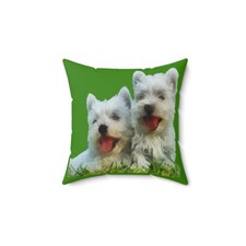 Exquisite West Highland Terrier Spun Polyester Throw Pillow
