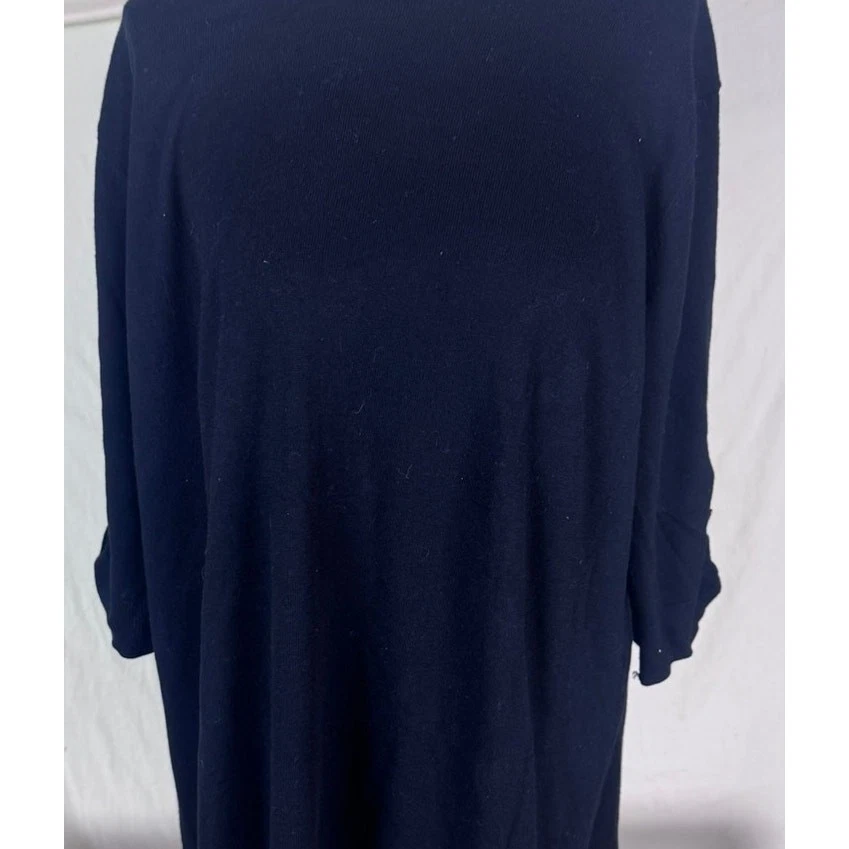 Vestido Merona Talla 2X Negro Algodón Rayón Mangas con lengüeta enrollable Foto 2 de 4