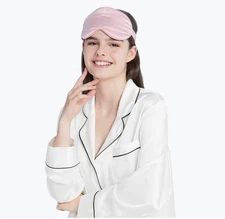 Momme Silk Pink Sleep Mask – Ultra Soft Eye Mask for Night, Travel & Flights