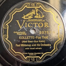 1927 Paul Whiteman Victor 78 RPM Collette / Broken Hearted Jazz Big Band 20757