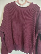 Vintage Y2k Oversized Lizsport Chunky Sweater Liz Claiborne Size Medium Maroon