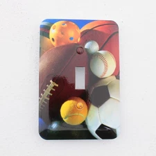 Leviton 89001-SPT Sports Theme 1-Gang Toggle Switch Metal Oversize Wallplate