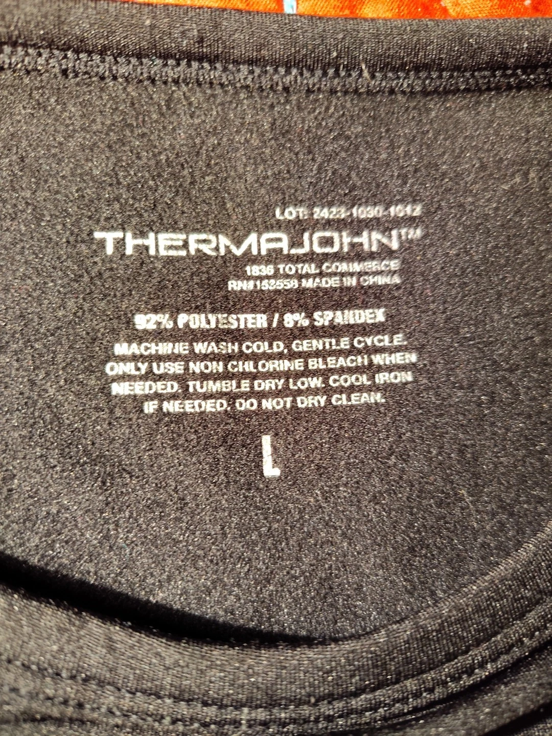 Thermajohn Black Heat Thermal Shirt - Men's Large