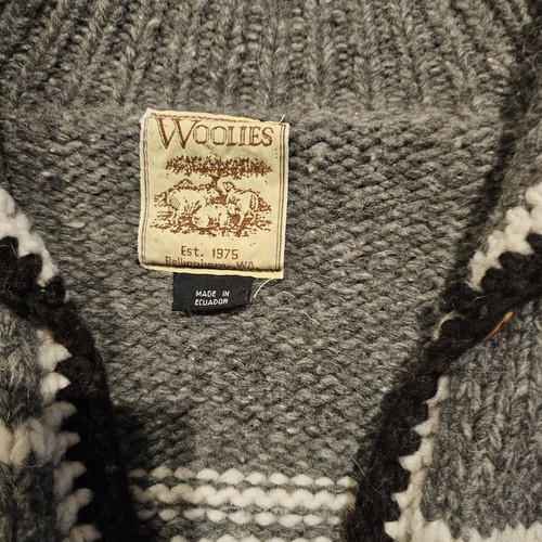 VTG Woolies Mens Thunderbird Cardigan Sweater Chunky 100% Wool- 2XL (48 In) - Picture 2 of 12