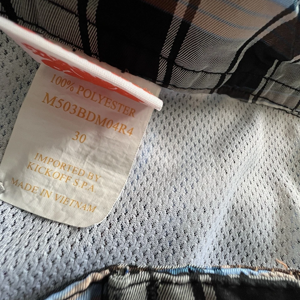 Sundek Swim Trunks Mens 30 Black Plaid Board Shorts Beach Pool Vacation Resort - Image 4 of 4