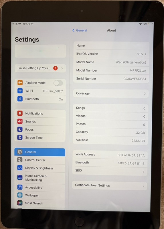 Apple Ipad 6th Generation