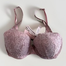 Victoria's Secret Dream Angels Twinkle Strap Lace Demi Bra 32 DD Rose NWT