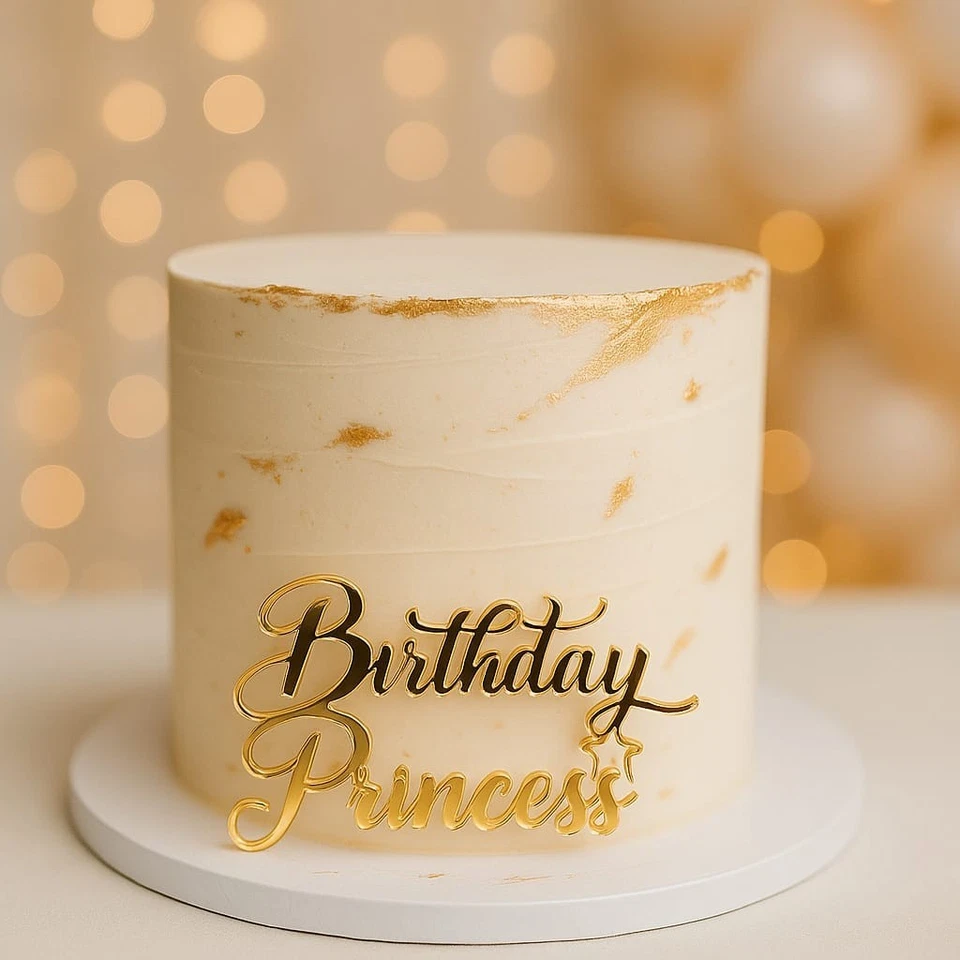 Birthday Princess Cake Topper Decoration, Acrylic Birthday Cake Topper for Girl - Image 2 of 2