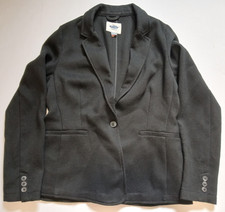 Old Navy Women's Medium Knit Blazer Jacket Black Single Button Business Casual