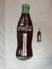 Vintage Coca Cola Glass Bottle Metal Thermometer Sign & Thermometer Magnet
