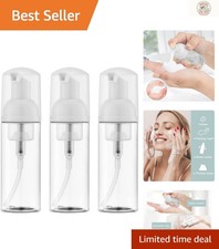 Set of 3 Travel Foam Pump Bottles - 2 oz Leak-Proof Dispensers for Toiletries
