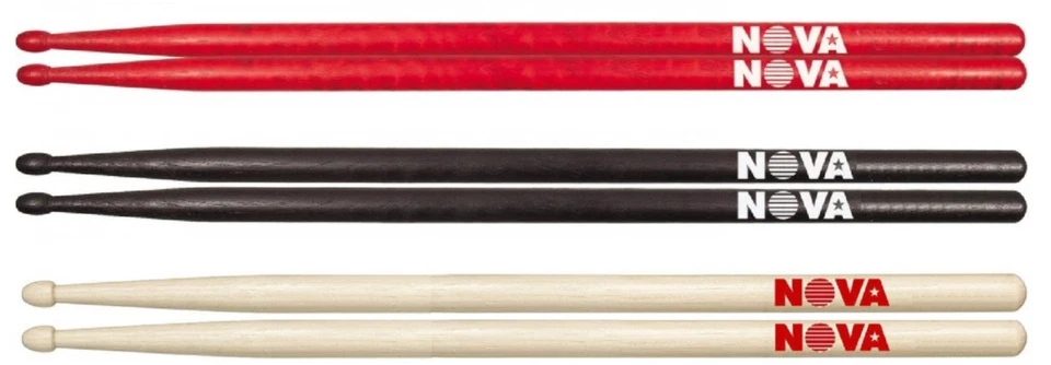 1 Pair Vic Firth NOVA 5B Drumsticks - Choice of Red, Black or Natural Finish