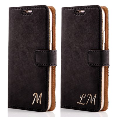 Surazo  Personalisierte Schutzhülle - Ledertasche mit INITIALEN für Huawei Mate