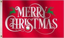 3x5Ft Merry Christmas House Flag Outdoor Banner Landscape Yard Flag