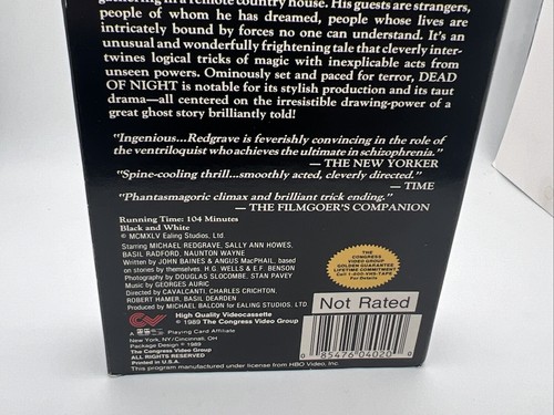 VHS Dead of Night 1989 OOP Horror Michael Redgrave Balcon Congress Video - Picture 6 of 9