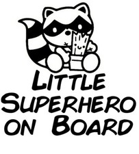 Vinyl Decal Car Truck Sticker Baby - Little Superhero On Board Rocket  Groot