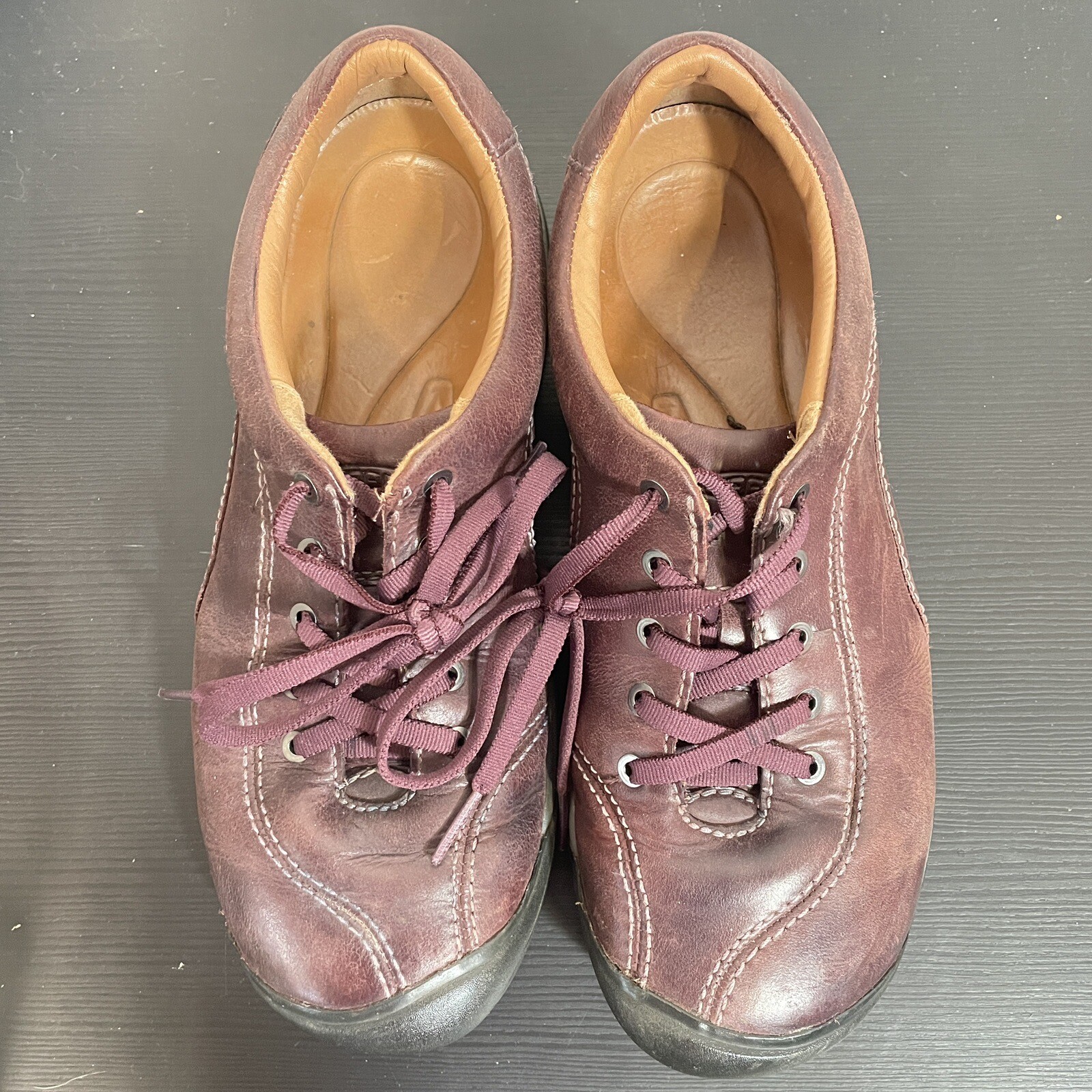 KEEN Presidio II scarpe da trekking donna S 8.5 1019501 pelle logo bordeaux