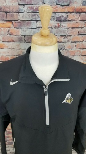 Nike Golf Men's Black 1/4 Zip PURDUE BOILERMAKERS Pullover Windbreaker Jacket S - Picture 2 of 6
