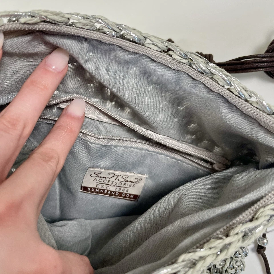 Bolso de hombro Coastal Boho Chic con correas con cuentas Foto 3 de 4