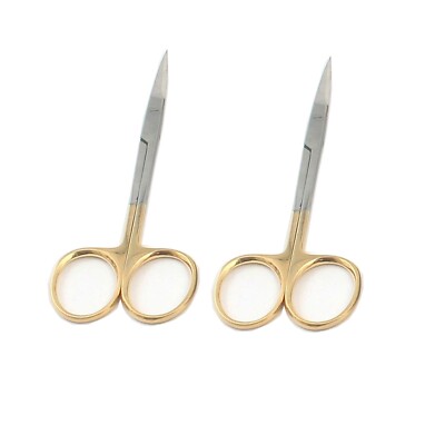 2 GERMAN TC IRIS MICRO SURGICAL SCISSORS STR TIP 4.5