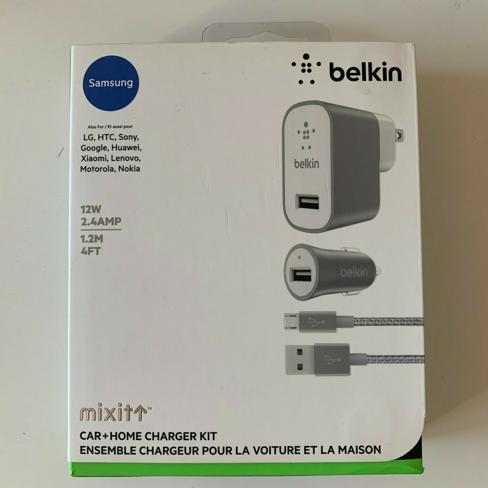 Belkin Mixit Metallic 2.4A Premium Charging Kit w/ Micro USB Cable - Space Gray