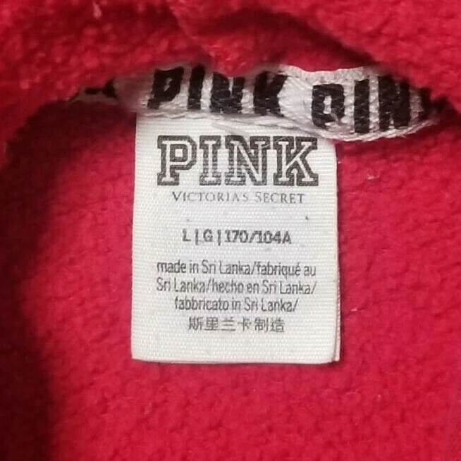UNDERCOVER Felpa con cappuccio Victorias Secret ROSA donna L cropped pullover rosso Spellout