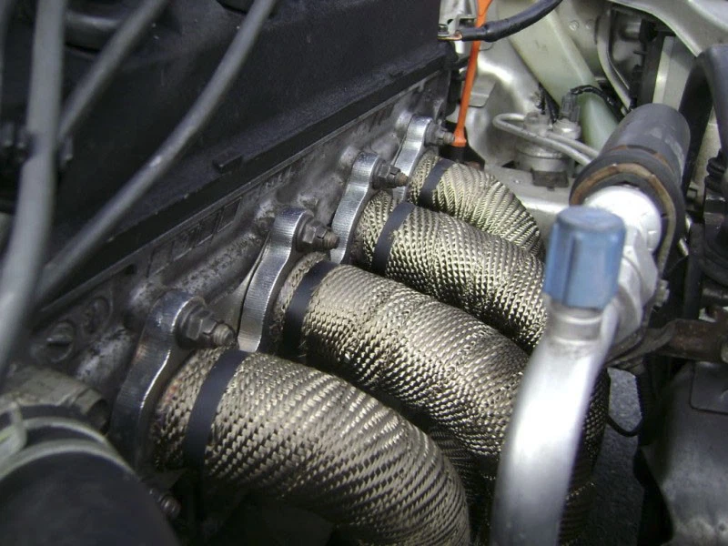 Kit de cinta térmica de fibra de vidrio térmica de 2" 33 pies con 4 lazos para automóvil motocicleta Foto 2 de 4